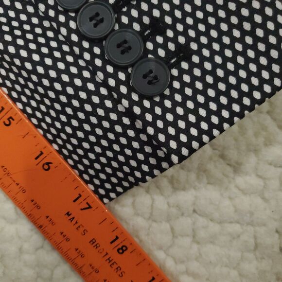 Worthington Women's Blazer Size 8 Black & White Diamond 2 Button Lined Jacket - Picture 7 of 14